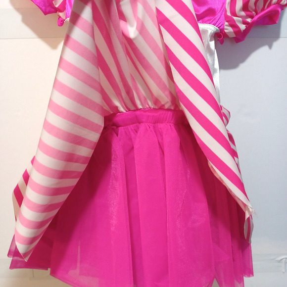 Weissman Girls Dance Recital Costume Gymnastics Pink Stripe One Piece Medium - Picture 5 of 8
